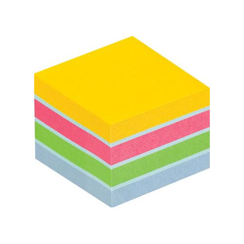 Post-It Notes Post-it Notes mini kubus, 400 vel, ft 51 x 51 mm, geassorteerde kleuren, op blister