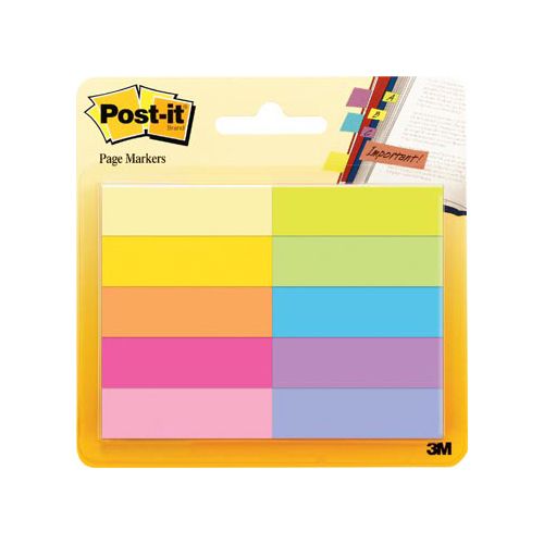 Post-It Notes Markers Post-It notes markers, 50 blaadjes, pak van 10 blokken, geassorteerde kleuren