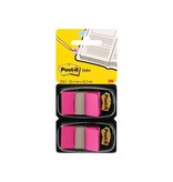Post-it Post-it index standaard, ft 24,4 x 43,2 mm, houder met 2 x 50 tabs, roze