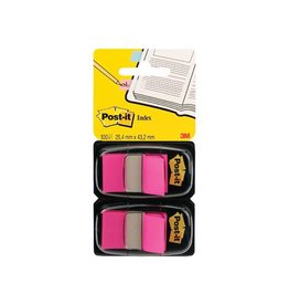 Post-It Index Post-it index standaard, ft 24,4 x 43,2 mm, houder met 2 x 50 tabs, roze