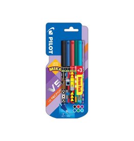 Pilot Pilot roller V-5 Mika, blister van 3+3 stuks gratis in geassorteerde kleuren