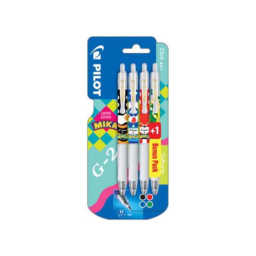 Pilot Pilot roller G-2 07 Mika, blister van 3+1 gratis in geassorteerde kleuren