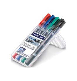 Staedtler Staedtler Lumocolor permanent duo doos 4st in assorti