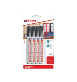 Edding Edding permanent marker 3000 zwart, blister met 4st [10st]