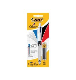 Bic Bic balpen 4 colours 3 + 1 hb, op blister met mines