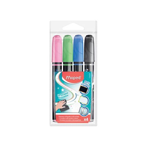 Maped Maped krijtmarker, etui met 4 stuks in geassorteerde kleuren