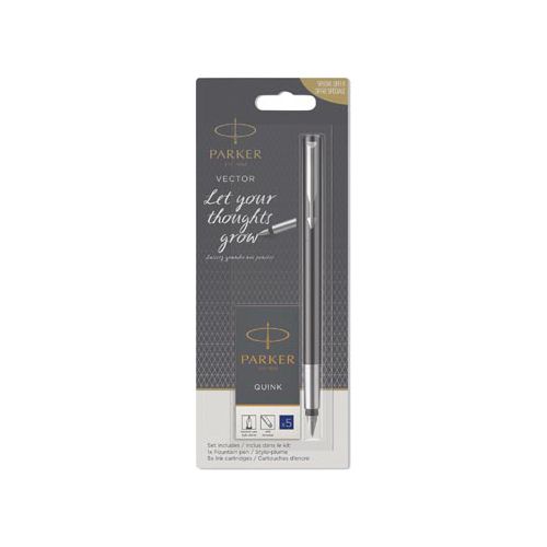Parker Parker vulpen Vector, blister met vulling, in geassorteerde kleuren