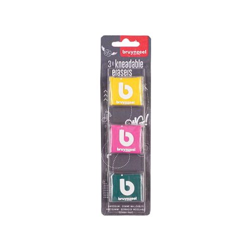 Bruynzeel Bruynzeel kneedgum, geassorteerde kleuren, blister van 3 stuks