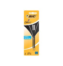 Bic Bic vulling voor balpen 4 Colours Medium, blister met 2 stuks, zwart