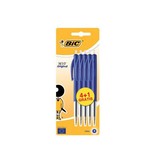 Bic Bic balpen M10 Clic schrijfbreedte 0,4 mm, medium punt, blauw, blister 4 + 1 gratis