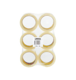 Scotch Scotch geluidsarme verpakkingstape, ft 50 mm x 66 m, transparant, pak van 6 rollen