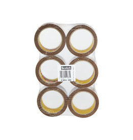 Scotch Scotch geluidsarme verpakkingstape, ft 50 mm x 66 m, bruin, pak van 6 rollen