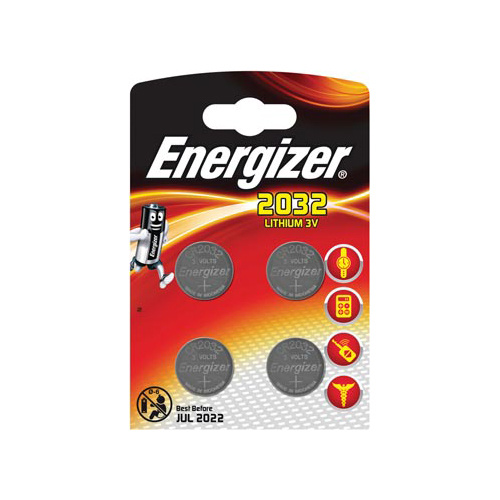 Energizer Energizer knoopcellen lithium CR2032, blister van 4 stuks