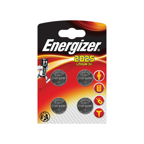 Energizer Energizer knoopcellen lithium CR2025, blister van 4 stuks