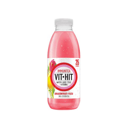 Vit Hit Vit Hit vitaminedrank Immunitea Dragon Fruit, flesje van 50 cl, pak van 12 stuks