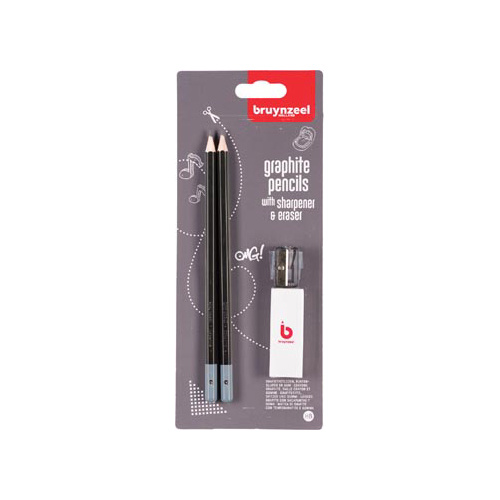Bruynzeel Bruynzeel potlood HB, blister van 2 stuks, met slijper en gom