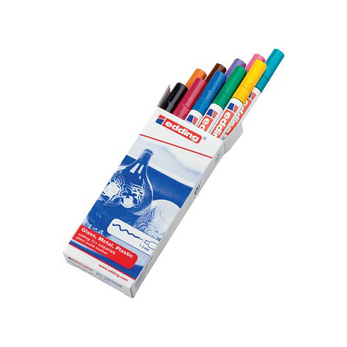 Edding Edding glanslakmarker 751, set van 10 stuks in geassorteerde kleuren