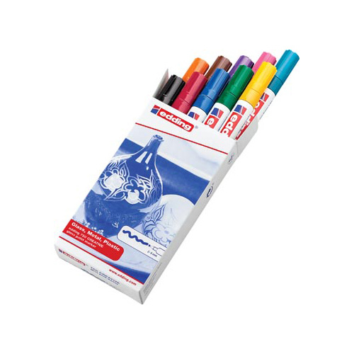 Edding Edding glanslakmarker 750, set van 10 stuks in geassorteerde kleuren