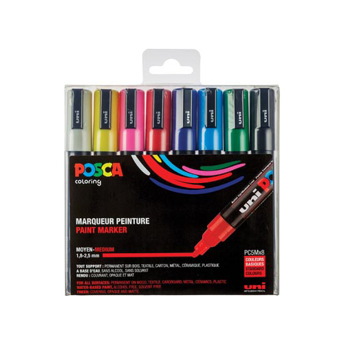 Posca Posca paintmarker PC-5M, set 8 markers in assorti