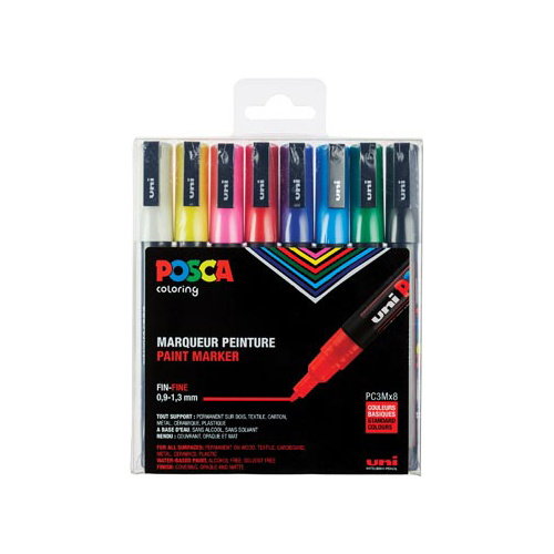 Posca Posca paintmarker PC-3M, set 8 markers in assorti