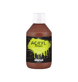 Darwi Darwi glanzende acrylverf, flacon van 250 ml, donkerbruin