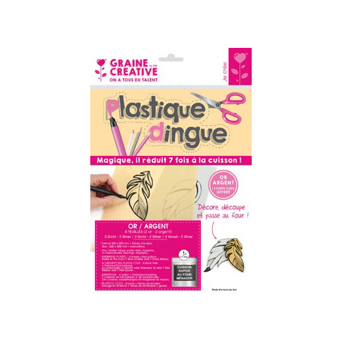 Graine Creative Graine Créative krimpplastiek, 2 x goud en 2 x zilver