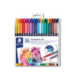 Staedtler Staedtler brushpen Marsgraphic duo, doos van 36st in assorti