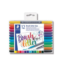 Staedtler Staedtler brushpen Brush letter duo, doos 12st in assorti