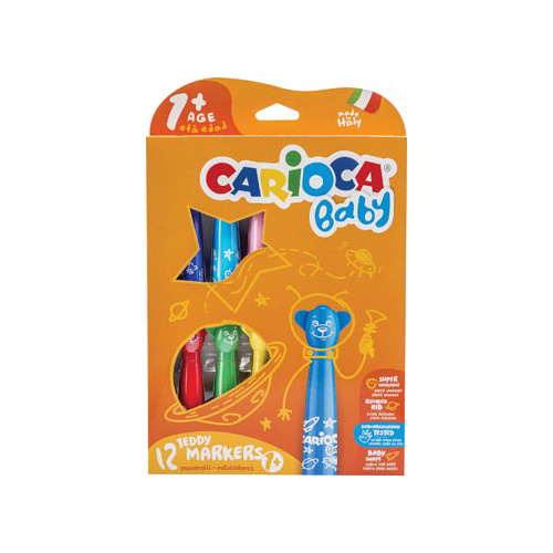 Carioca Carioca viltstift Baby Teddy, doos van 12st in assorti