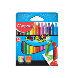 Maped Maped waskrijt Color'Peps Wax, doos van 12 stuks in geassorteerde kleuren