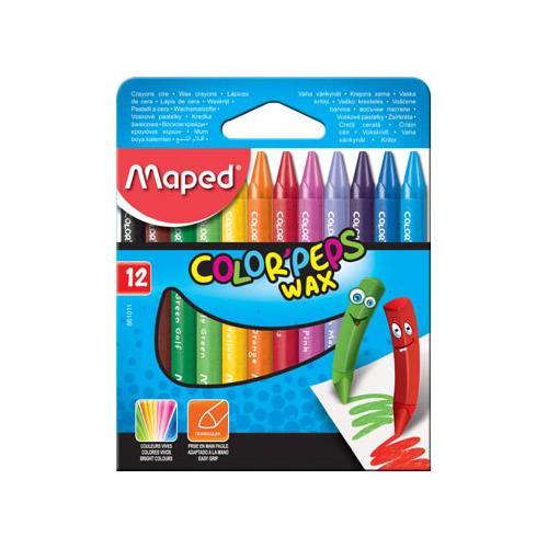 Maped Maped waskrijt Color'Peps Wax, doos van 12 stuks in geassorteerde kleuren