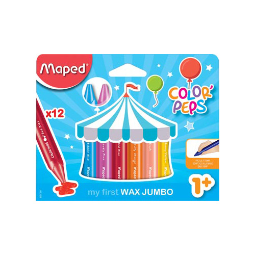 Maped Maped waskrijt Color'Peps Jumbo Early Age, doos van 12 stuks in geassorteerde kleuren