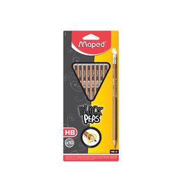 Maped Maped Black'Peps potlood HB, met gum, kartonnen ophangetui met 10 stuks