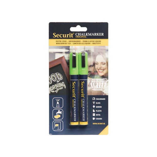 Securit Securit krijtmarker, medium, blister van 2 stuks, groen