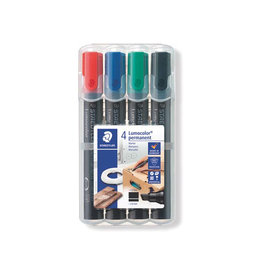 Staedtler Staedtler permanente marker Lumocolor beitelpunt etui 4st