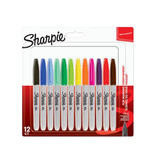 Sharpie Sharpie permanente marker, fijn, blister van 12 stuks in geassorteerde kleuren