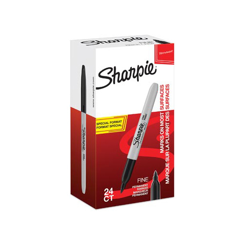 Sharpie Sharpie permanente marker fijn, value pack van 24 stuks (20 + 4 gratis), zwart