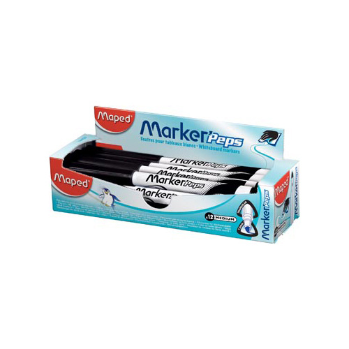 Maped Maped whiteboardmarker Marker'Peps, doos van 12 stuks, zwart