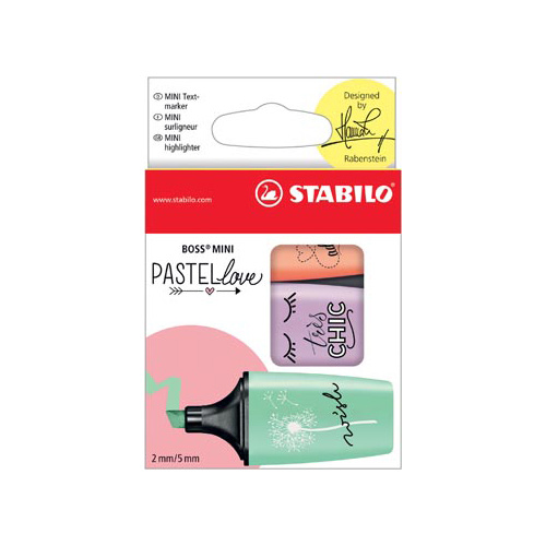 Stabilo Markeerstift Stabilo Boss Mini PastelLoveje 3st