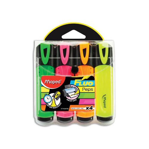 Maped Maped markeerstift Fluo'Peps Classic etui van 4 st [12st]