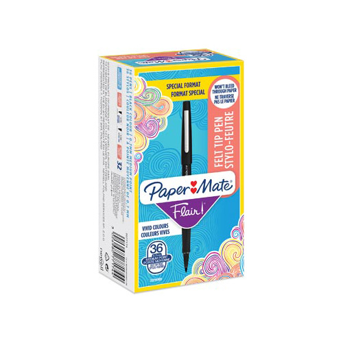Paper Mate Paper Mate fineliner Flair Original, value pack van 36 stuks (30 + 6 gratis), zwart