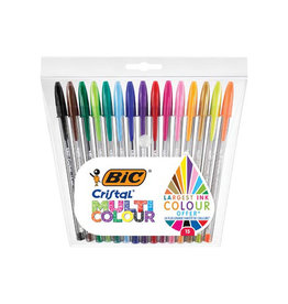 Bic Bic balpen Cristal Multicolour, etui van 15 stuks in geassorteerde kleuren