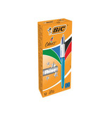 Bic Bic Colours Shine 4-kleurenbalpen, medium, klassieke inktkleuren, lichaam metallic blauw