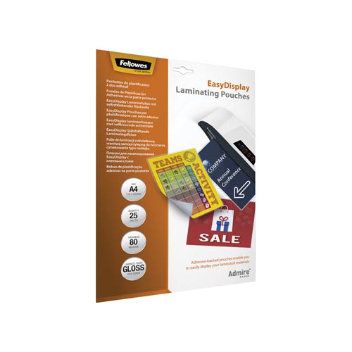 Fellowes Fellowes Admire lamineerhoezen - EasyDisplay, Enhance80, ft A4, 160 micron (2 x 80 micron), pak van 25 st