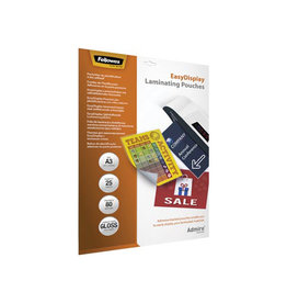 Fellowes lamineerhoezen Admire - EasyDisplay, Zelfklevend, Enhance80, ft A3, pak van 25 stuks