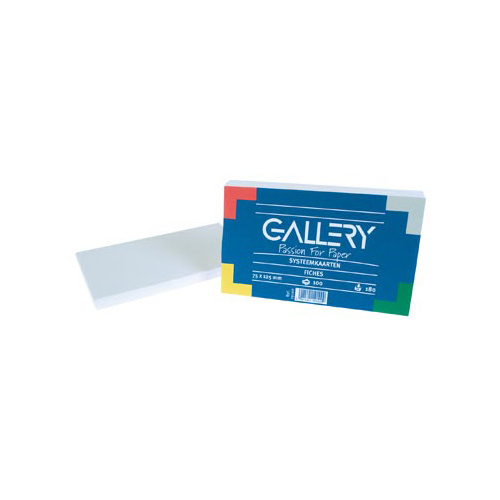 Gallery Gallery witte systeemkaarten, ft 7,5 x 12,5 cm, effen, 100st