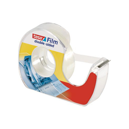 Tesa Tesafilm dubbelzijdige plakband, ft 12 mm x 7,5 m, op blister met dispenser