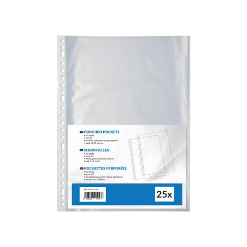 Merkloos Geperforeerde showtas ft A4, 23-gaatsperforatie, pak van 25 stuks