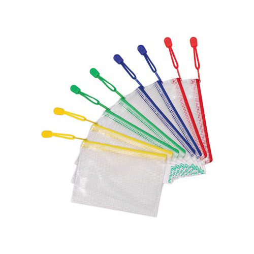 Tarifold opbergtas met rits, ft A6, pak van 8 stuks in geassorteerde kleuren