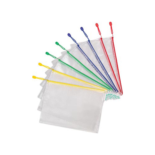 Tarifold opbergtas met rits, ft A4, pak van 8 stuks in geassorteerde kleuren